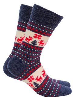 SKARPETY WOLA ACRYL/WEŁNA ŚWIĄTECZNE WZ 962