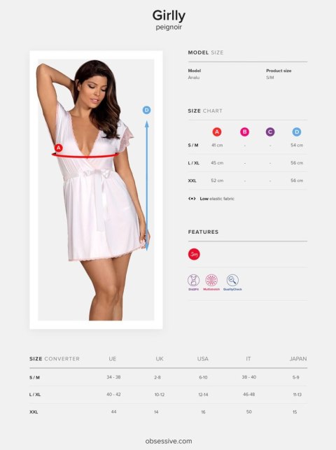 Girlly peniuar biały