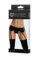 Glossy belt for stockings and panties ALMIRA - black