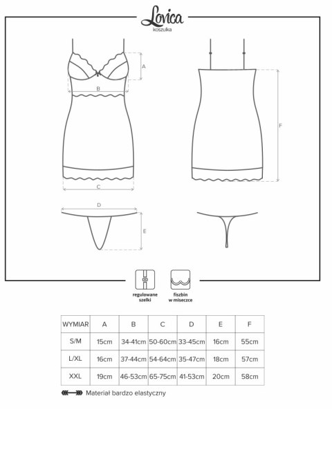 KOMPLET OBSESSIVE LOVICA KOSZULKA I STRINGI