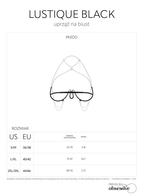 Lustique Black uprząż na biust