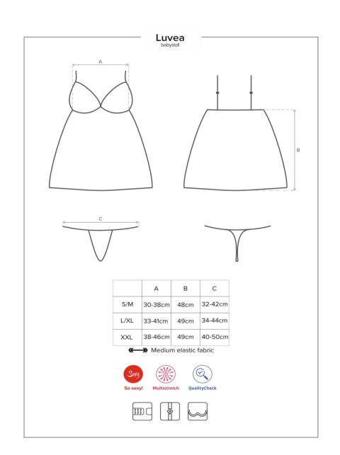 Luvae babydoll i stringi czarne