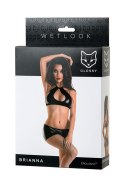 Wetlook shiny set BRIANNA - black