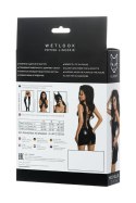 Glossy Shiny Wetlook dress with a lace MICHELLE - black
