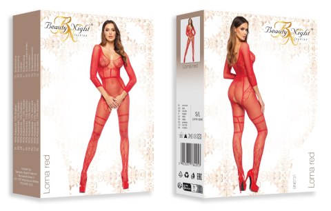 Lorna red bodystocking