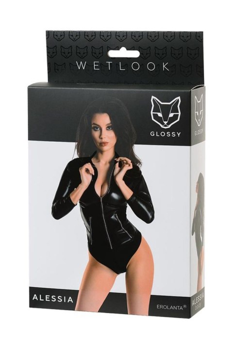 Wetlook body dress ALESSIA - black