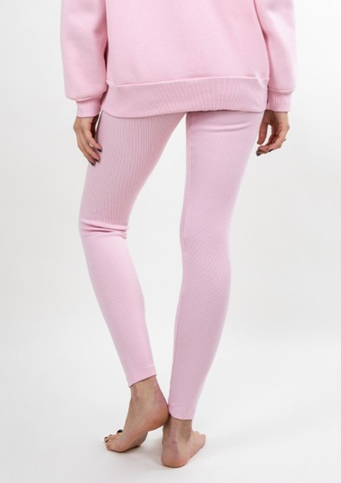 Legginsy Bayo JASNY RÓŻ BAWEŁNA PRĄŻKI