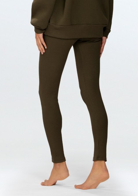 Legginsy Bayo KHAKI BAWEŁNA PRĄŻKI