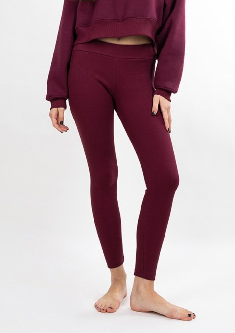 Legginsy DK-K-B13 BORDO BAWEŁNA PRĄŻKI