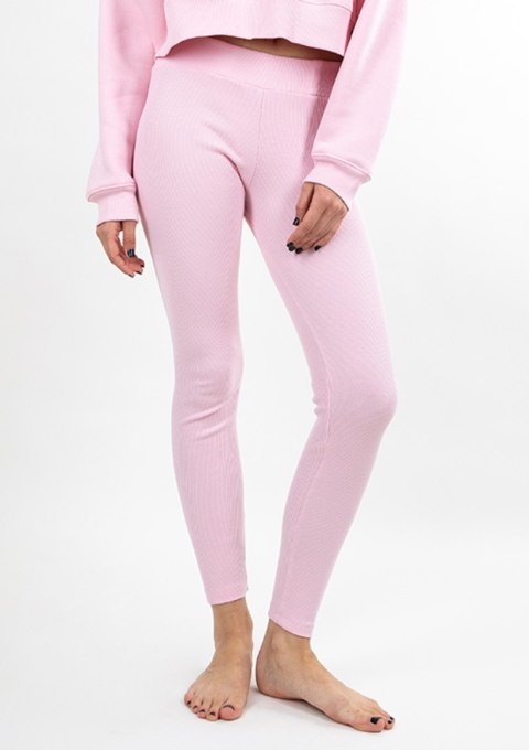 Legginsy DK-K-B13 JASNY RÓŻ BAWEŁNA PRĄŻKI