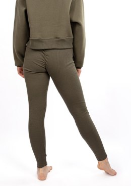 Legginsy DK-K-B13 KHAKI BAWEŁNA PRĄŻKI
