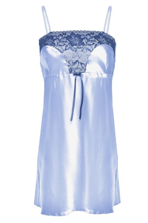 HALKA FLORES SATYNA BŁĘKIT