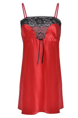 HALKA FLORES SATYNA CZERWONY