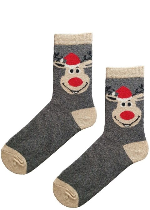 SKARPETY MARILYN ANGORA WOMEN NO TERRY B30 GREY/BEI