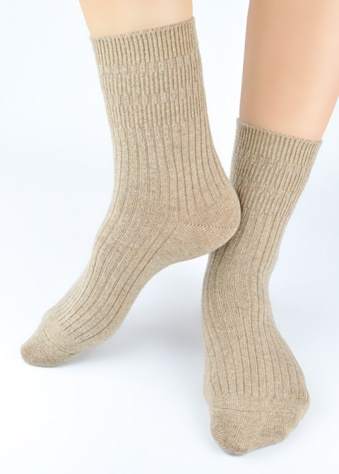 SKARPETY NOVITI SW029-W WEŁNA PRĄŻEK