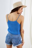 1 Ażurowy top na ramiączkach LSG128 niebieski PROMO