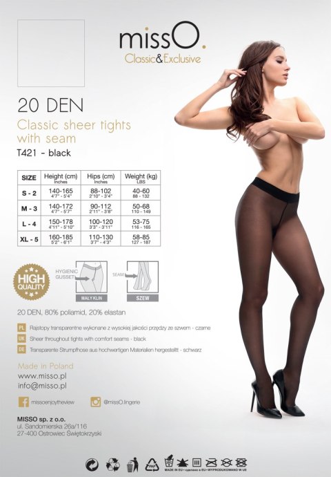 T421 rajstopy 20 DEN czarny