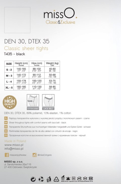 T435 rajstopy 30 DEN czarny