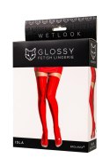 Wetlook Glossy Isla stockings - red