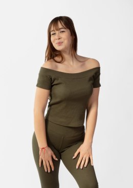 Bluzka Bayo KHAKI BAWEŁNA PRĄŻKI