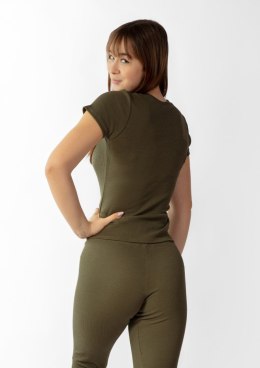 Bluzka Halima KHAKI BAWEŁNA PRĄŻKI