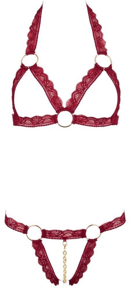 Bra Set open red