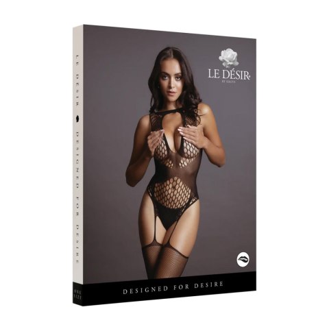Contrast Suspender Bodystocking - One Size