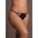 Julie - Elastic Mesh Thong with Open Crotch ,Adjustable Sliders and Golden Details - Plus Size