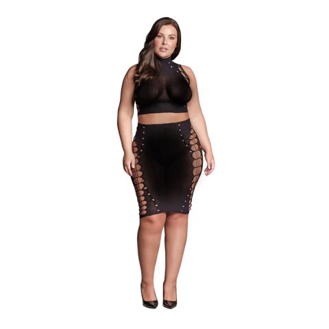 Kala XXXVII - Two Piece with Turtleneck,Crop Top and Skirt - Plus Size