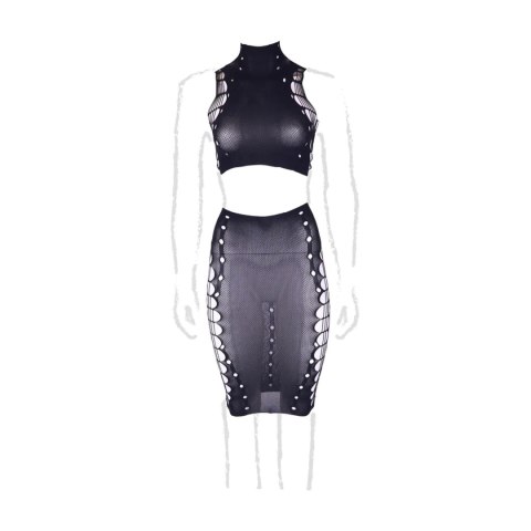 Kala XXXVII - Two Piece with Turtleneck,Crop Top and Skirt - Plus Size
