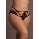 Lena - Brief with Open Crotch and Buttocks,Adjustable Sliders and Golden Details - Plus Size