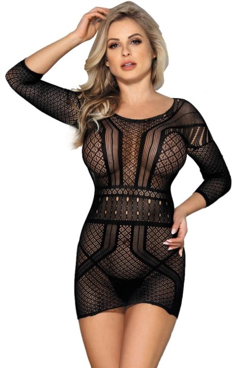 MESH DRESS H3192 BLACK
