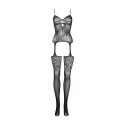 Suspender Rhinestone Bodystocking - One Size