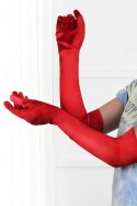 1 LONG SATIN RED GLOVES rękawiczki PROMO