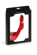 1 LONG SATIN RED GLOVES rękawiczki PROMO
