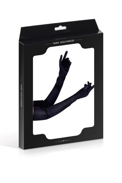 LONG BLACK SATIN GLOVES
