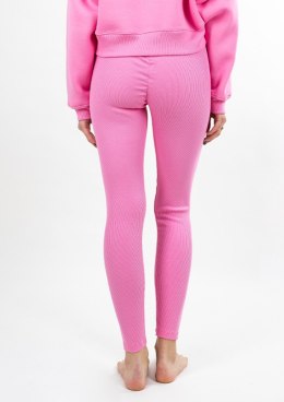 Legginsy DK-K-B13 RÓŻ BAWEŁNA PRĄŻKI