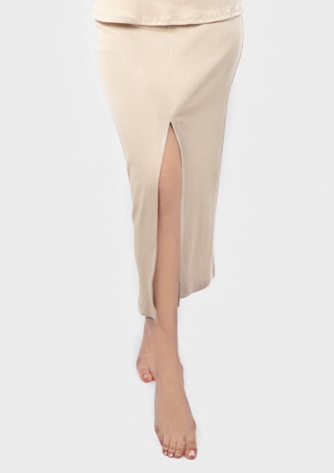 Spódnica DK-K-P2 BEŻ BAWEŁNA PRĄŻKI