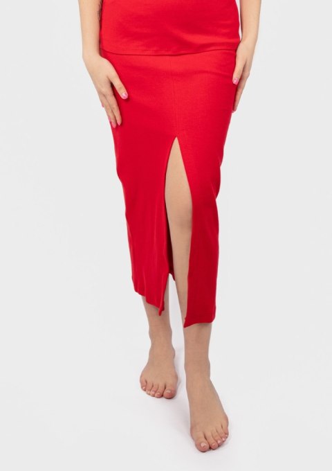 Spódnica DK-K-P2 CZERWONY BAWEŁNA PRĄŻKI