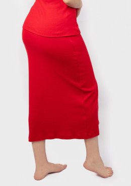 Spódnica DK-K-P2 CZERWONY BAWEŁNA PRĄŻKI