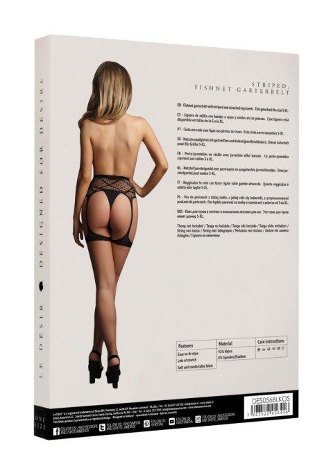 Striped,Fishnet Garterbelt - One Size