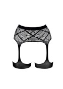 Striped,Fishnet Garterbelt - One Size