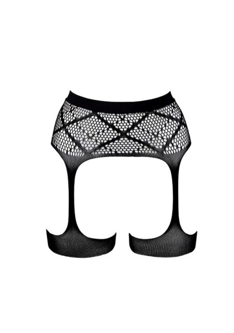 Striped,Fishnet Garterbelt - One Size