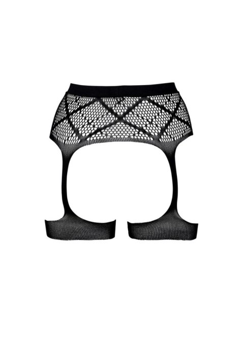 Striped,Fishnet Garterbelt - One Size