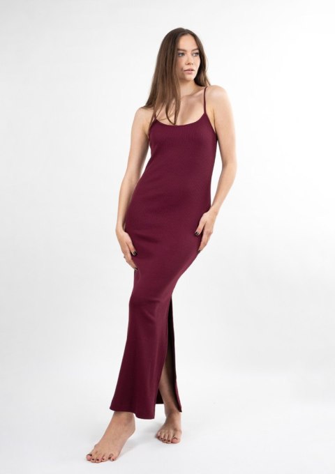 Sukienka DK-K-P7 BORDO BAWEŁNA PRĄŻKI