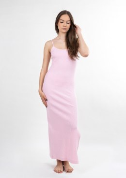 Sukienka DK-K-P7 JASNY RÓŻ BAWEŁNA PRĄŻKI