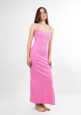 Sukienka DK-K-P7 RÓŻ BAWEŁNA PRĄŻKI