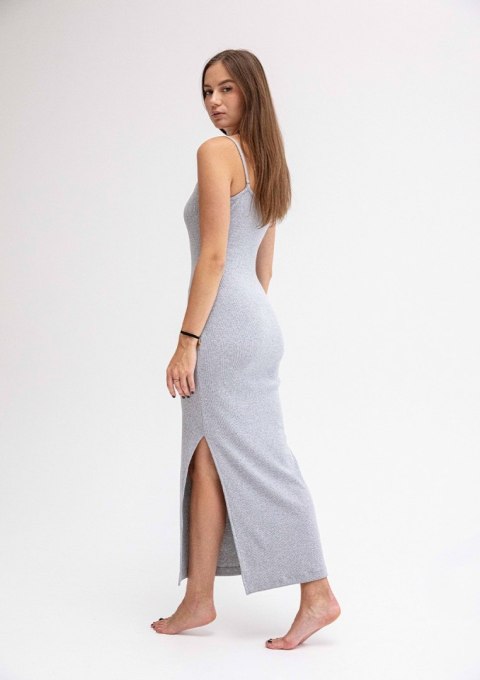 Sukienka DK-K-P7 SZARY BAWEŁNA PRĄŻKI