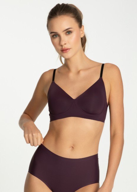 BIUSTONOSZ JULIMEX DARK PLUM SIMPLE T-SHIRT BRA