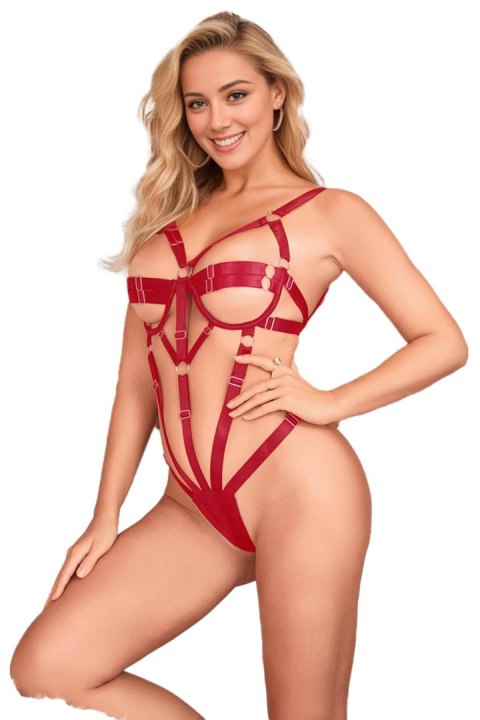 Adjustable body harness red